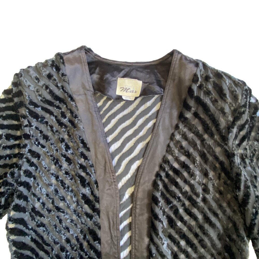 VIA MAX Velvet Burnout Jacket w/ Satin Trim – 1990s – Fits Like L - Picture 7 of 14